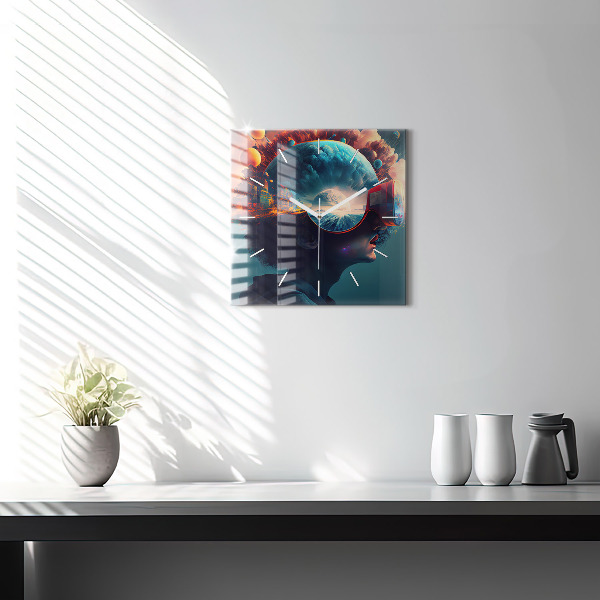 Orologio quadrato Mondo futuristico