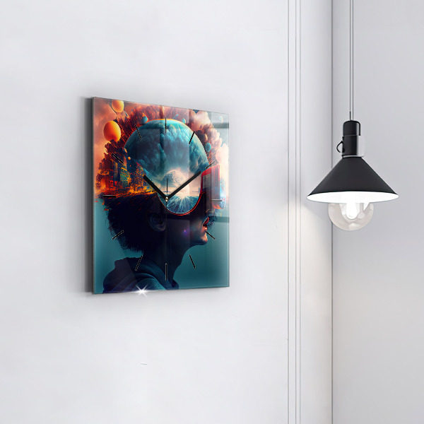 Orologio quadrato Mondo futuristico