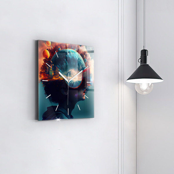 Orologio quadrato Mondo futuristico