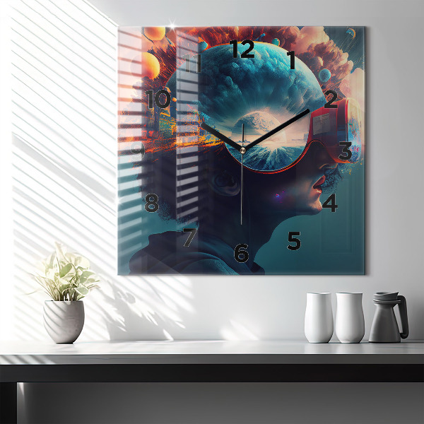 Orologio quadrato Mondo futuristico