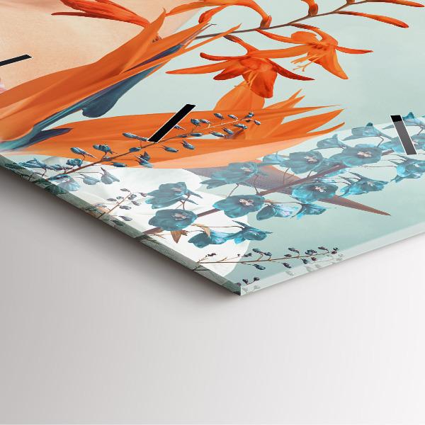 Orologio quadrato Donna con fiori