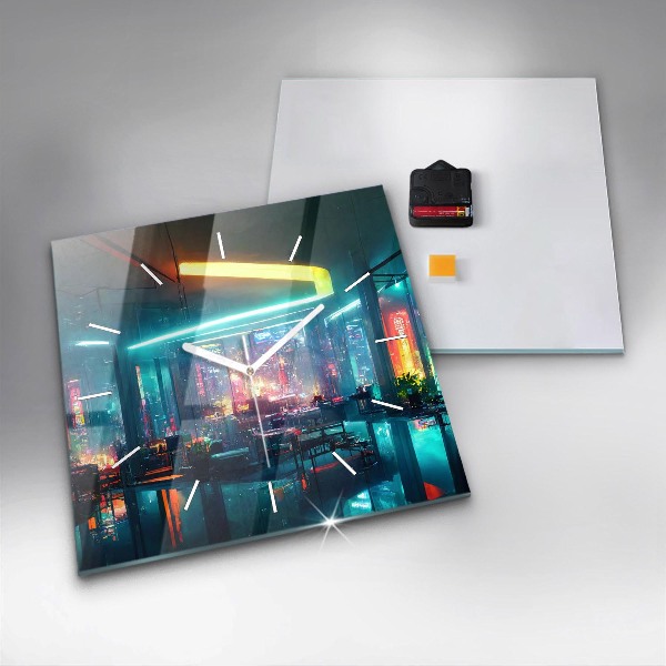 Orologio quadrato Città in stile cyberpunk