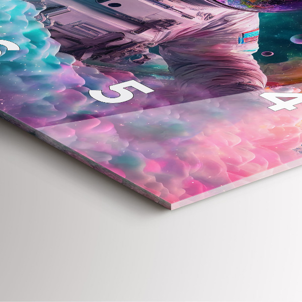 Orologio quadrato Cosmonauta e nuvole colorate