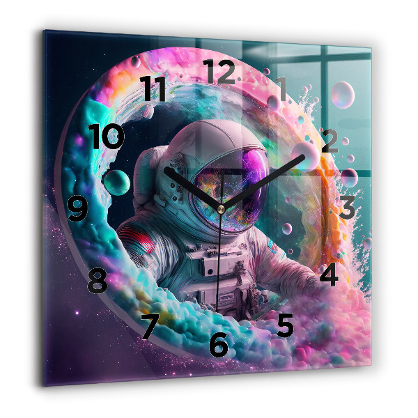 Orologio quadrato Cosmonauta e nuvole colorate