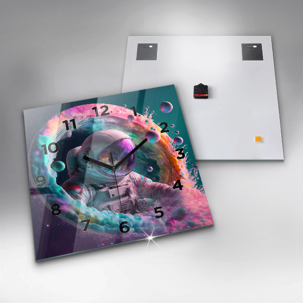 Orologio quadrato Cosmonauta e nuvole colorate