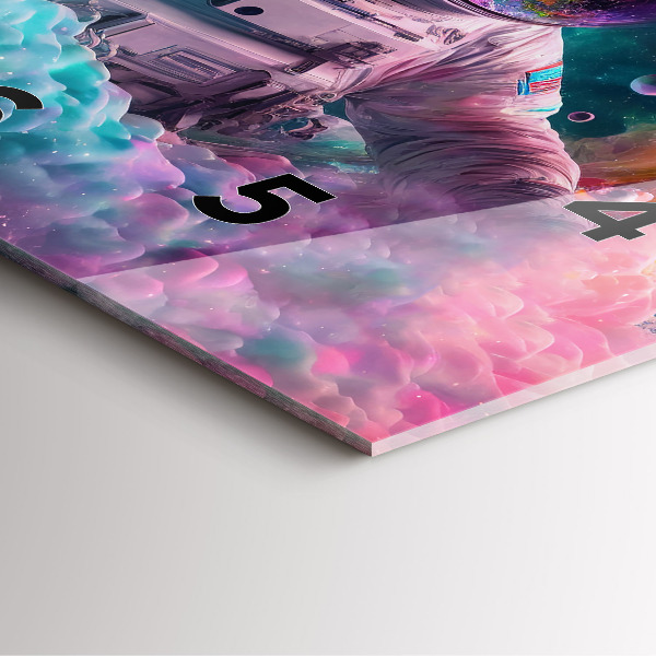 Orologio quadrato Cosmonauta e nuvole colorate