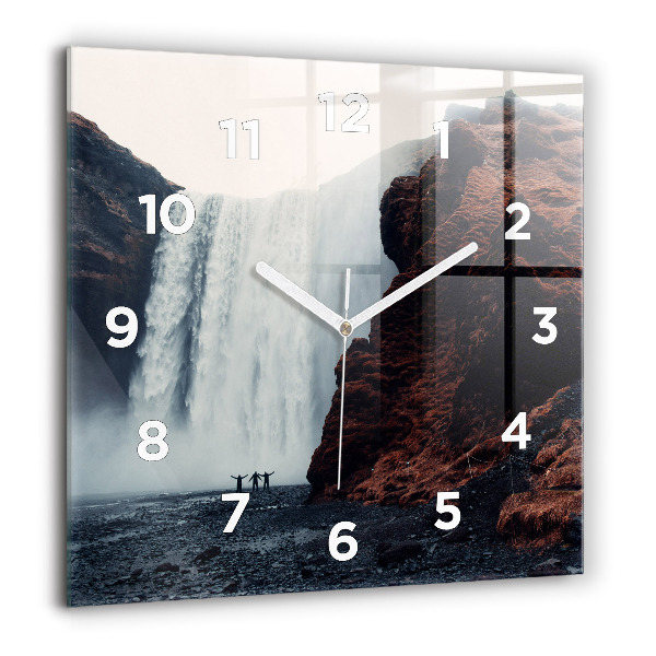 Orologio quadrato Paesaggio della cascata Islanda