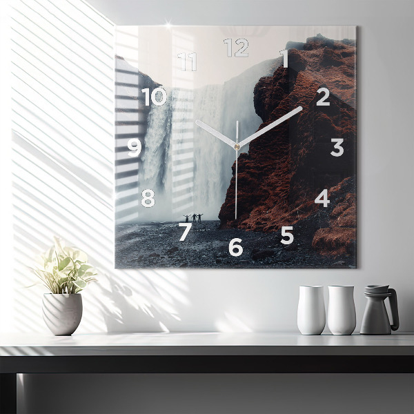 Orologio quadrato Paesaggio della cascata Islanda