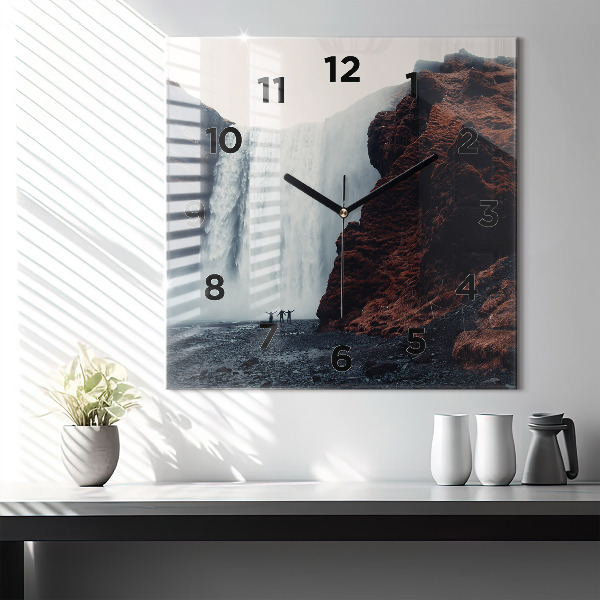 Orologio quadrato Paesaggio della cascata Islanda
