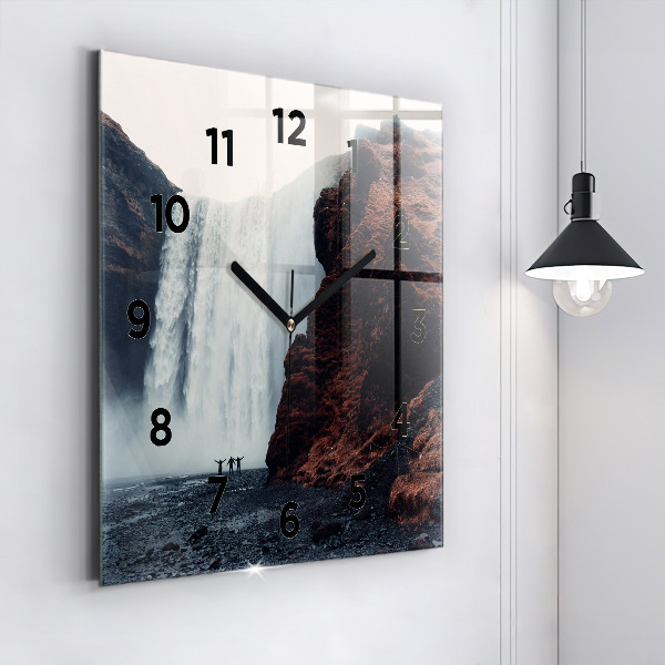 Orologio quadrato Paesaggio della cascata Islanda