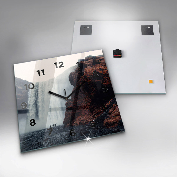 Orologio quadrato Paesaggio della cascata Islanda