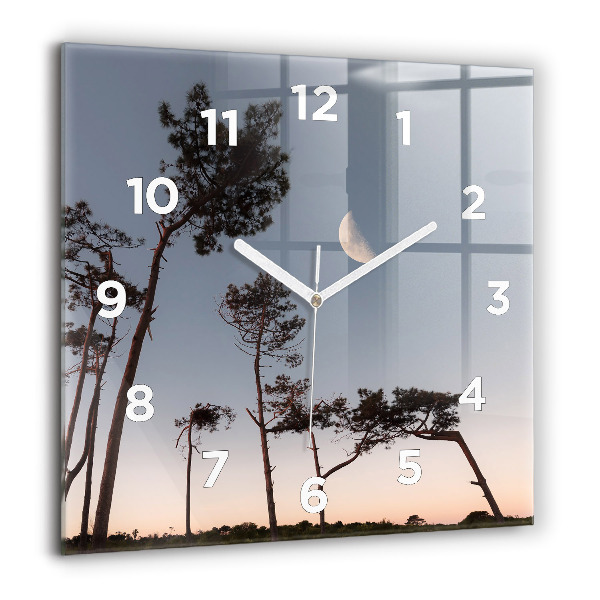 Orologio quadrato Mezzaluna e alberi