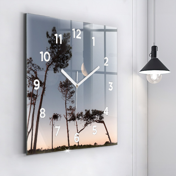 Orologio quadrato Mezzaluna e alberi