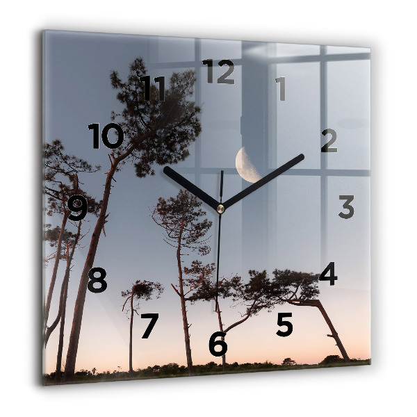 Orologio quadrato Mezzaluna e alberi