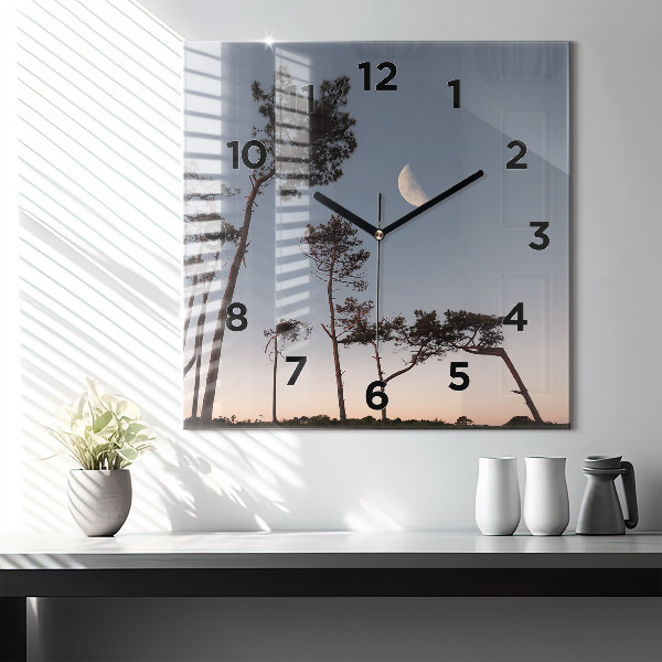 Orologio quadrato Mezzaluna e alberi