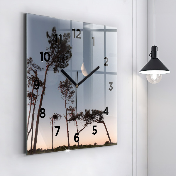 Orologio quadrato Mezzaluna e alberi