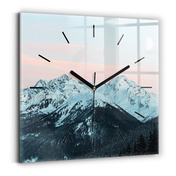 Orologio quadrato Catena montuosa in inverno