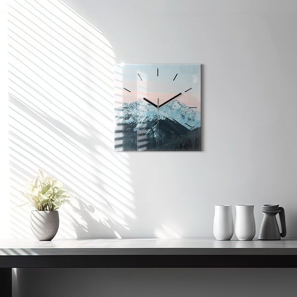 Orologio quadrato Catena montuosa in inverno
