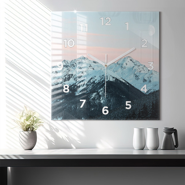 Orologio quadrato Catena montuosa in inverno