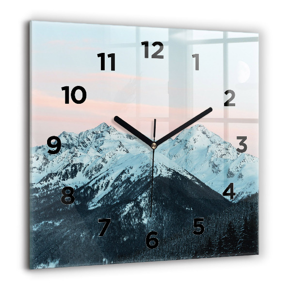 Orologio quadrato Catena montuosa in inverno