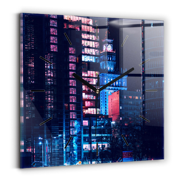Orologio quadrato Varsavia di notte