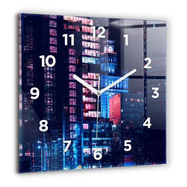 Orologio quadrato Varsavia di notte