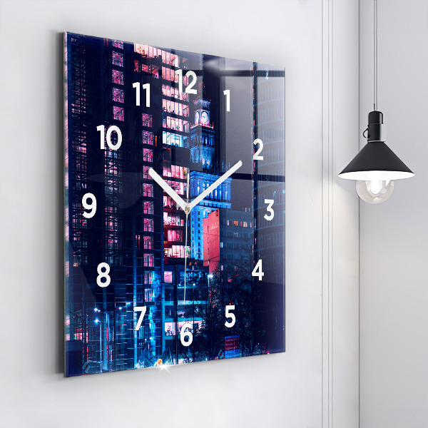 Orologio quadrato Varsavia di notte