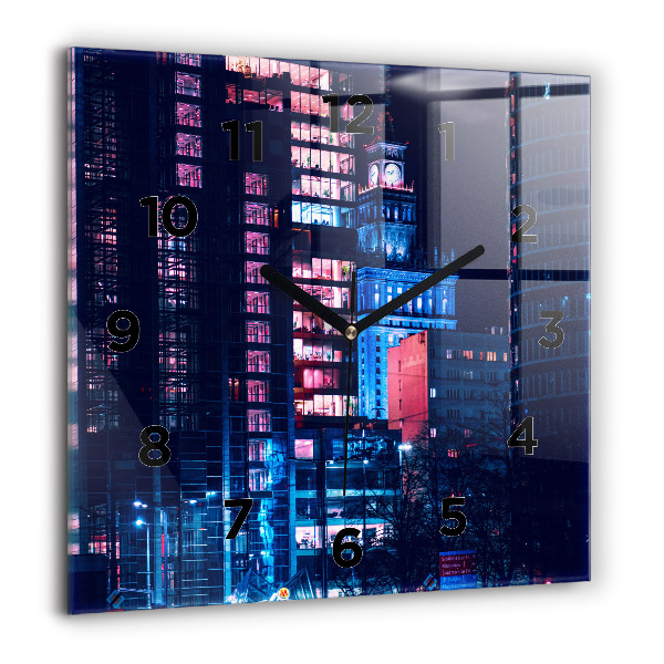 Orologio quadrato Varsavia di notte