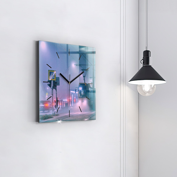 Orologio quadrato Varsavia nella nebbia