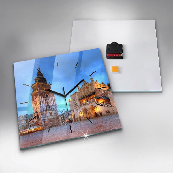 Orologio quadrato Piazza del Mercato Principale di Cracovia