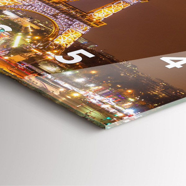 Orologio quadrato Torre Eiffel illuminata