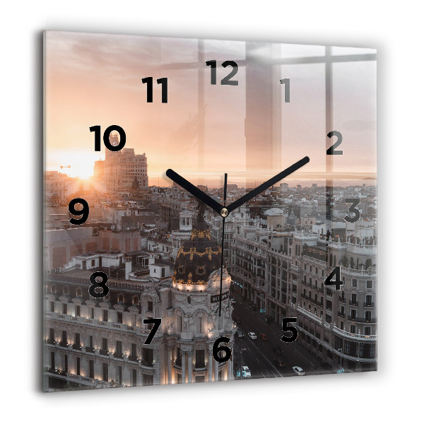 Orologio quadrato Città al tramonto