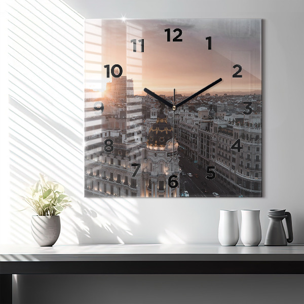 Orologio quadrato Città al tramonto