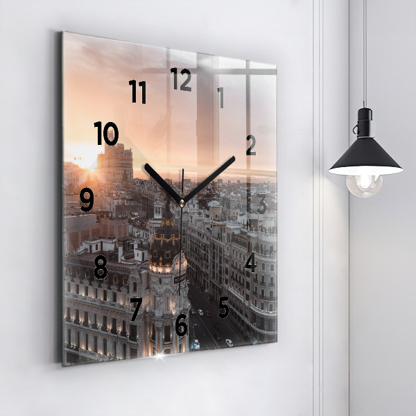 Orologio quadrato Città al tramonto