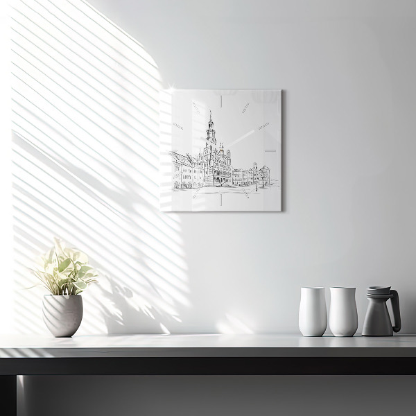 Orologio quadrato Schizzo della città vecchia di Poznań