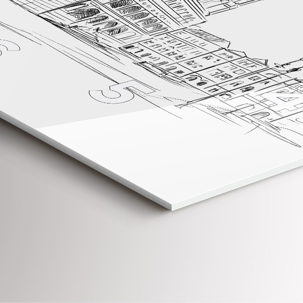 Orologio quadrato Schizzo della città vecchia di Poznań