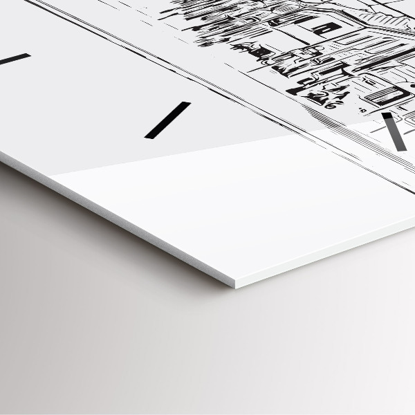 Orologio quadrato in vetro Illustrazione della città di Poznań