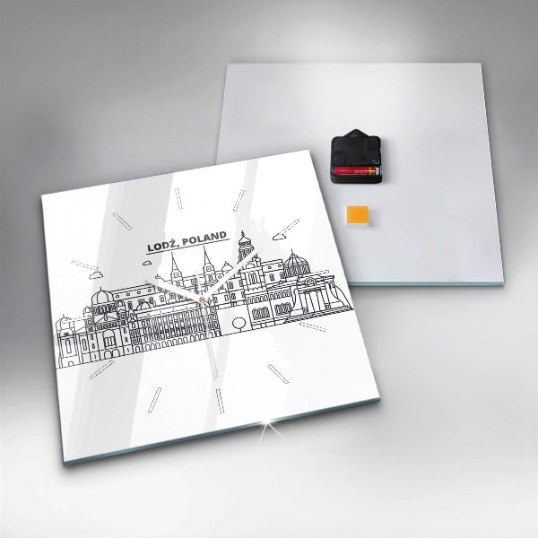 Orologio quadrato Panorama dell'architettura di Lodz