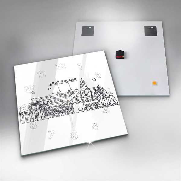 Orologio quadrato Panorama dell'architettura di Lodz