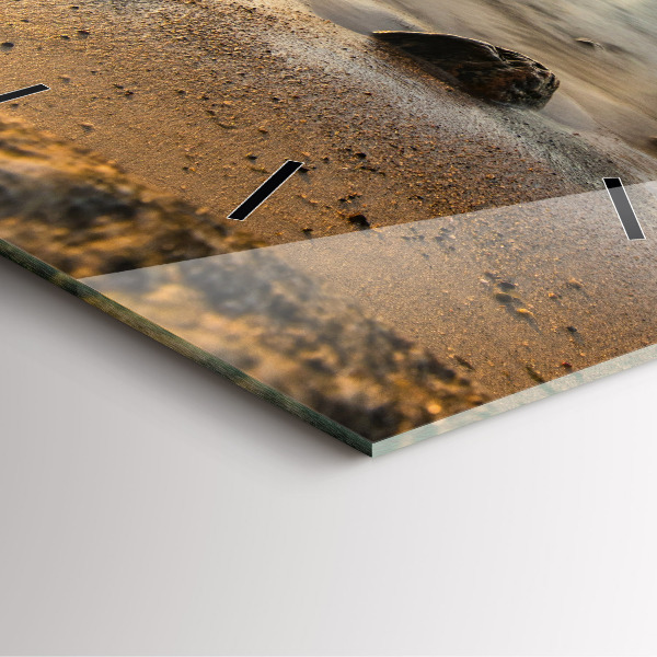 Orologio quadrato in vetro Alba sul Mar Baltico