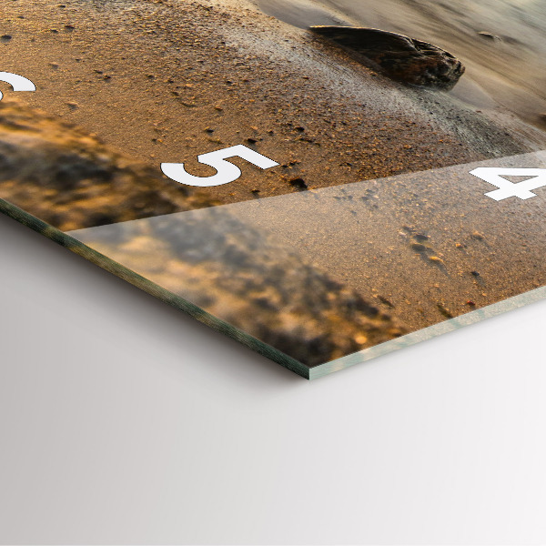 Orologio quadrato in vetro Alba sul Mar Baltico