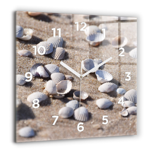 Orologio quadrato Conchiglie sulla spiaggia