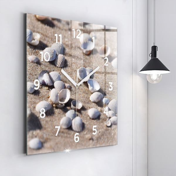 Orologio quadrato Conchiglie sulla spiaggia