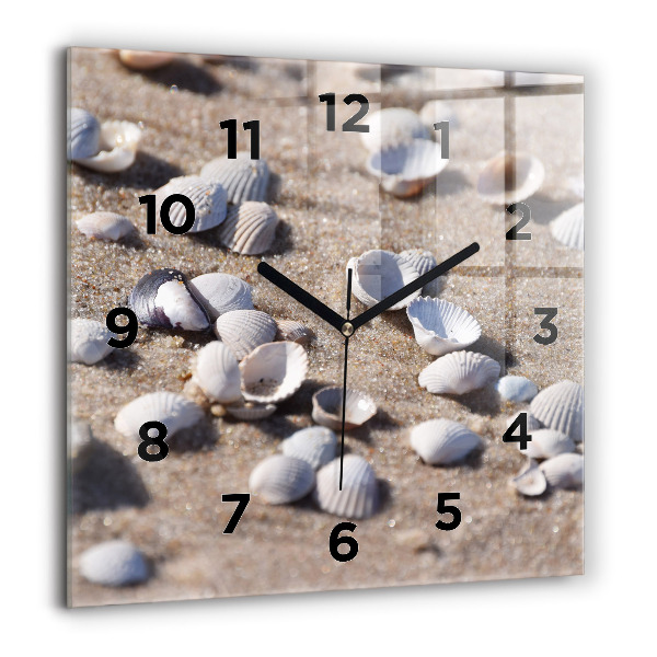 Orologio quadrato Conchiglie sulla spiaggia