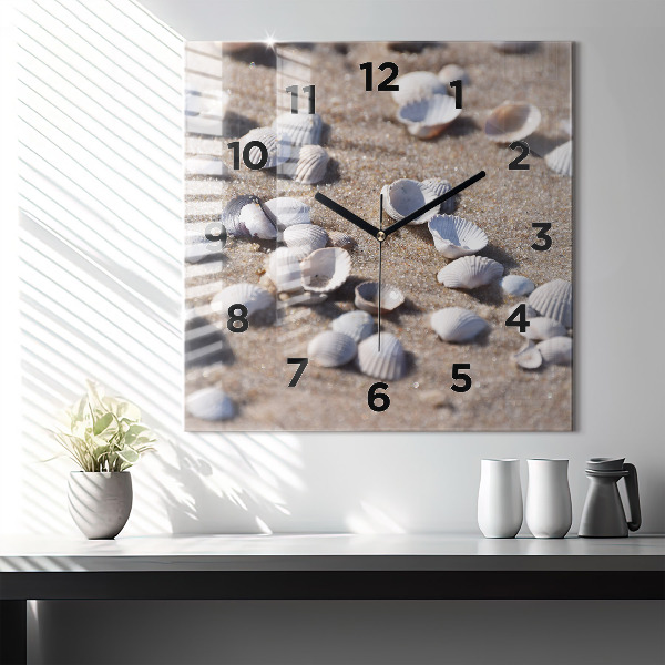 Orologio quadrato Conchiglie sulla spiaggia