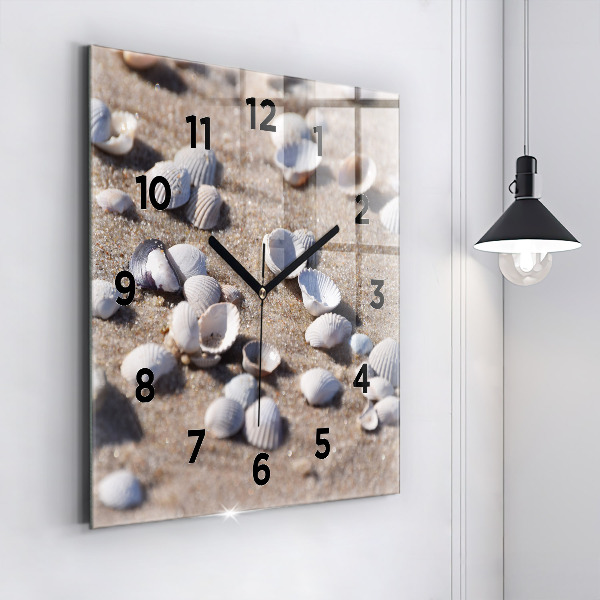 Orologio quadrato Conchiglie sulla spiaggia