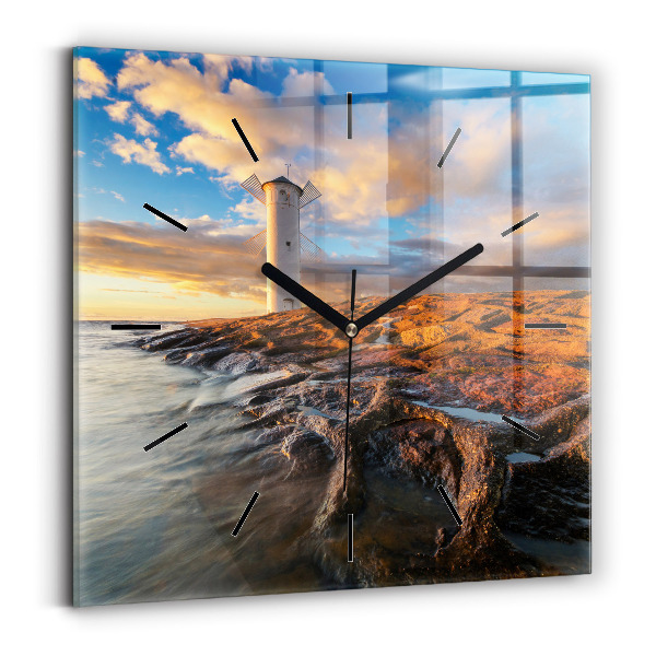 Orologio quadrato Il Faro e il Mar Baltico