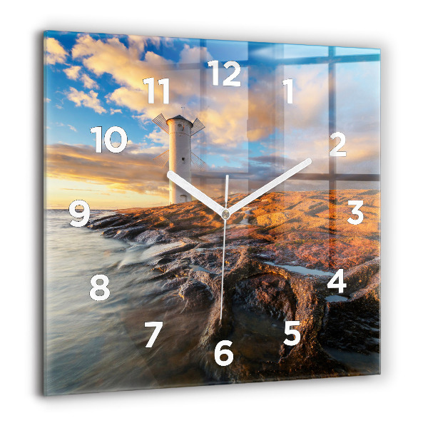 Orologio quadrato Il Faro e il Mar Baltico