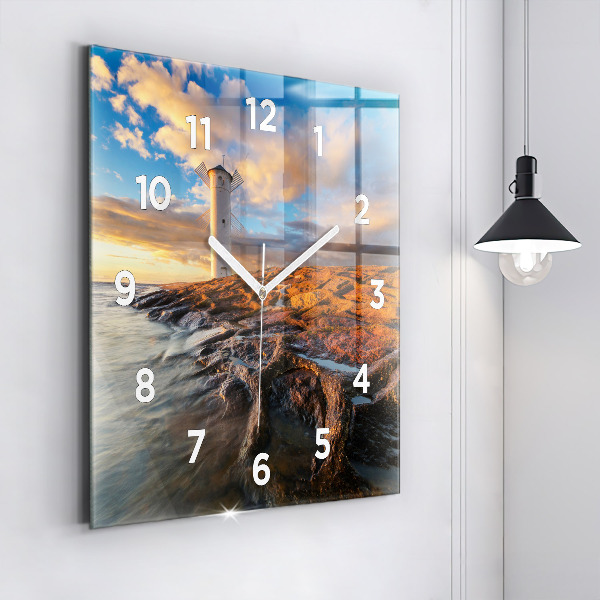 Orologio quadrato Il Faro e il Mar Baltico