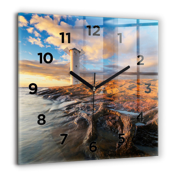 Orologio quadrato Il Faro e il Mar Baltico